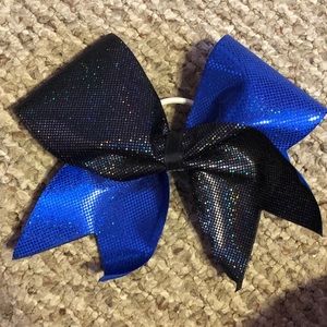 Black and blue cheer bow